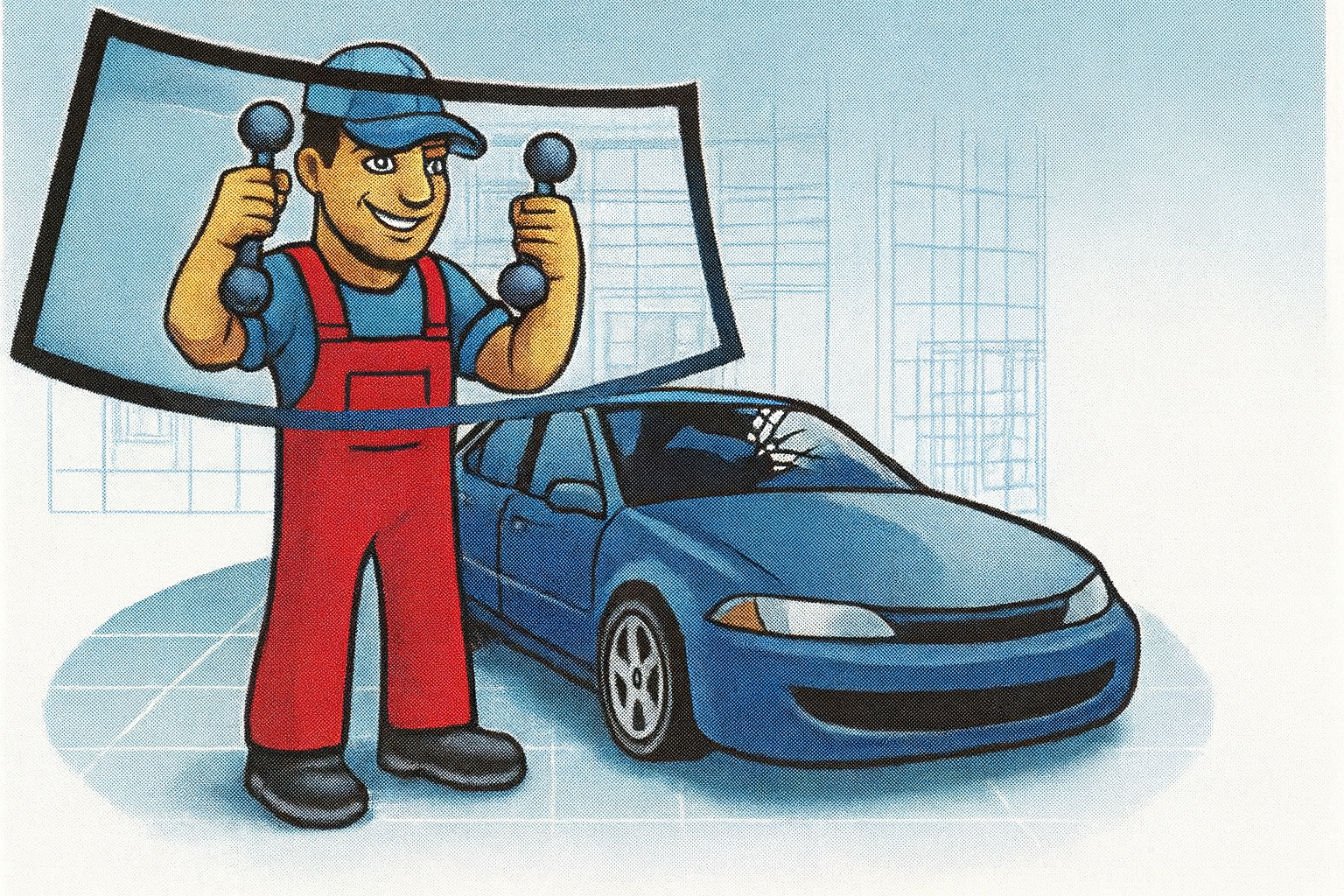 Lopez Auto Glass technician installing windshield